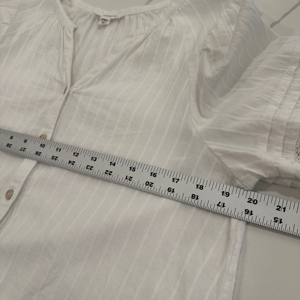 New Cottagecore Lace Top S/M White Dobby Stripe Lace Boho Feminine Beachy Fairy - Picture 9 of 12